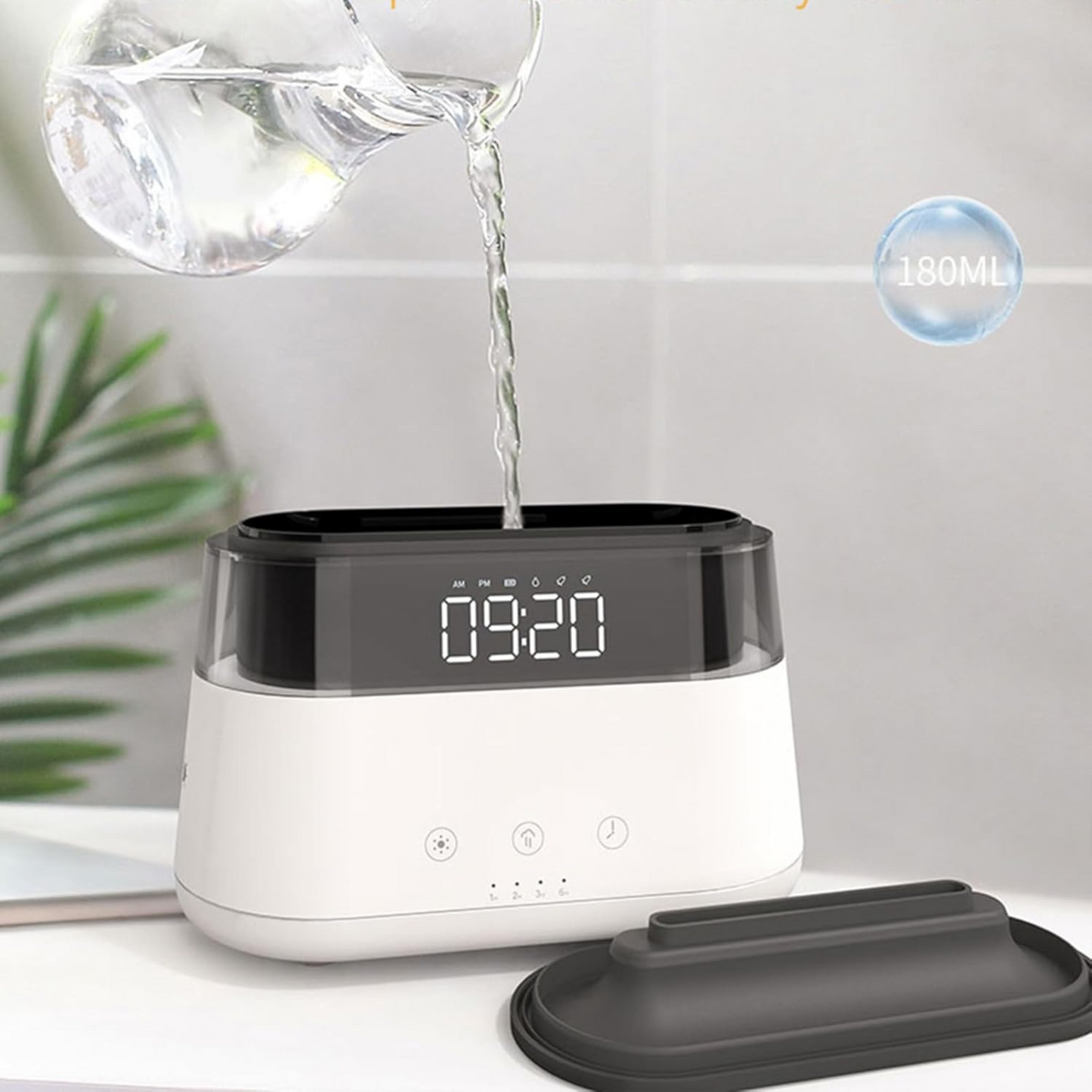 Flame Humidifier With Clock