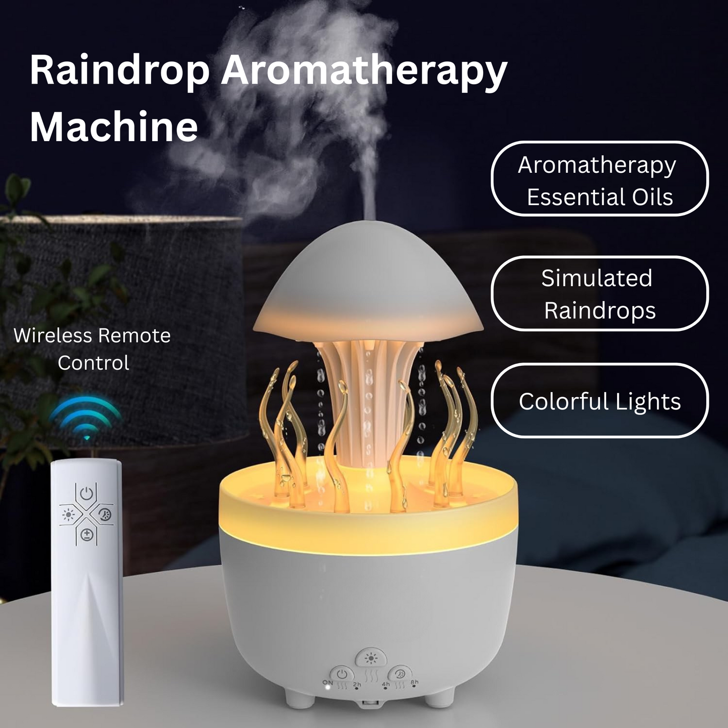Colorful Jellyfish Raindrop Humidifier